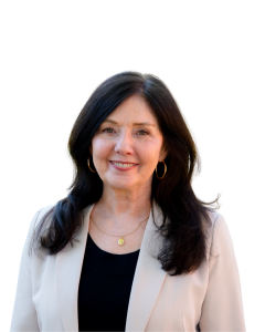 Headshot of a woman with long dark hair